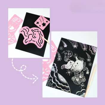 Scratch with stencils - unicorns